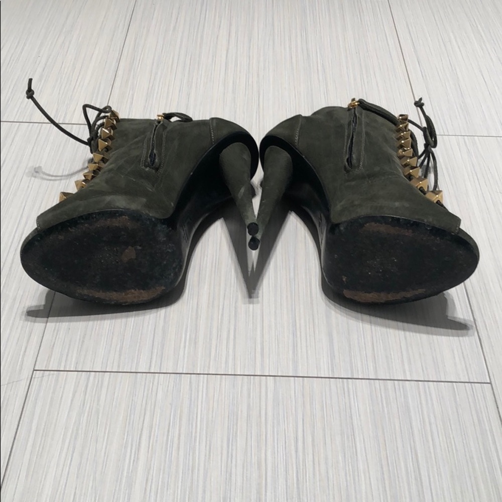 Giuseppe Zanotti open toe suede green booties - Picture 3 of 5